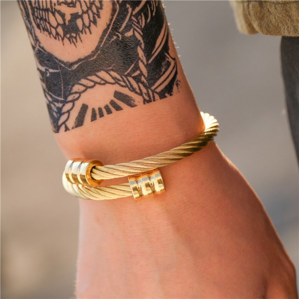 Personlig Vintage Rustfrit Stål Geometrisk Wrap Armbånd Ban