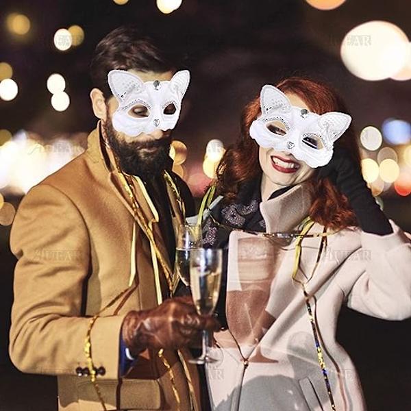 Katte Maske Luksus Sexet Katte Maske med Perler Dekoration V