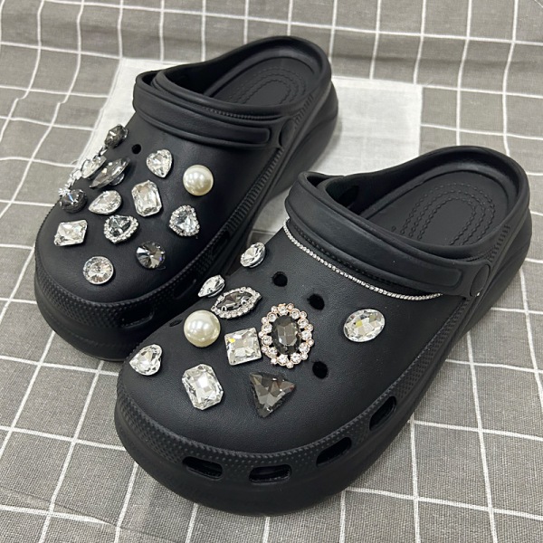 23 stykker 3D-tøfler sandaler ornamenter, skosjarm, søte skosjarm