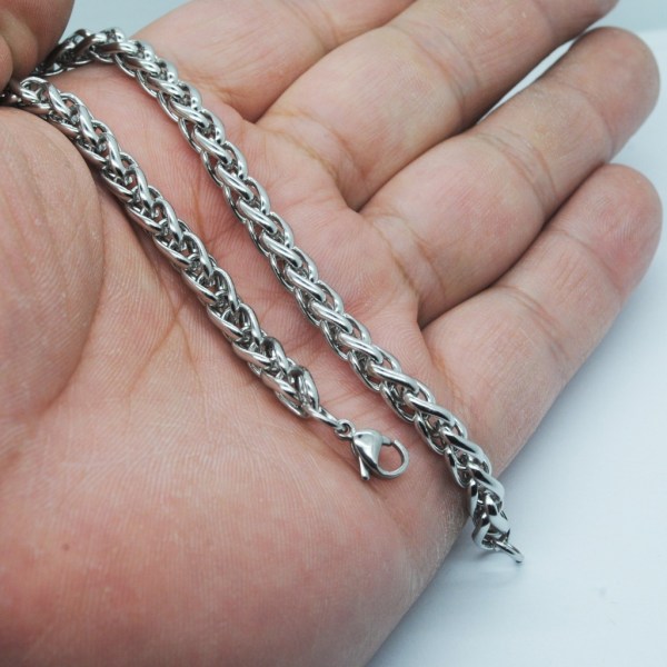 5mm miesten rannekorut ruostumaton teräs Curb Color Cuban Link Chain Bl