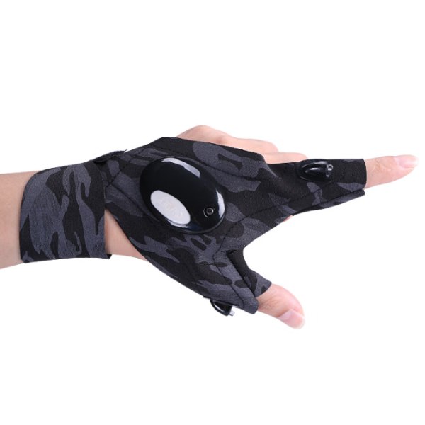 Present LED-handskar för män ,Kamouflage - Handskar med vattentätt ljus