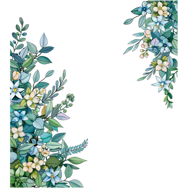 YOCOMEY 3D väggklistermärke färgglad blomsterranka grönt blad växt Fl