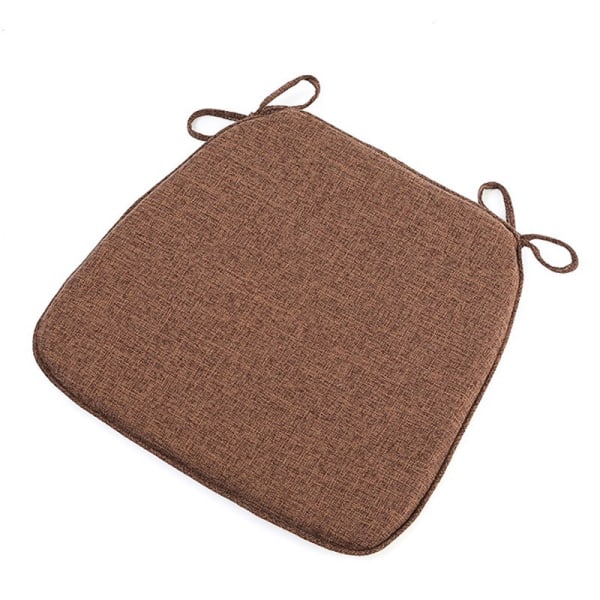 Indendørs Stolepude til Spiseborde, Blød og Behagelig Teksturerede Memory Foam Køkkenstolspuder med Bånd og Skridsikker Bagside 45*42CM - Kaffe