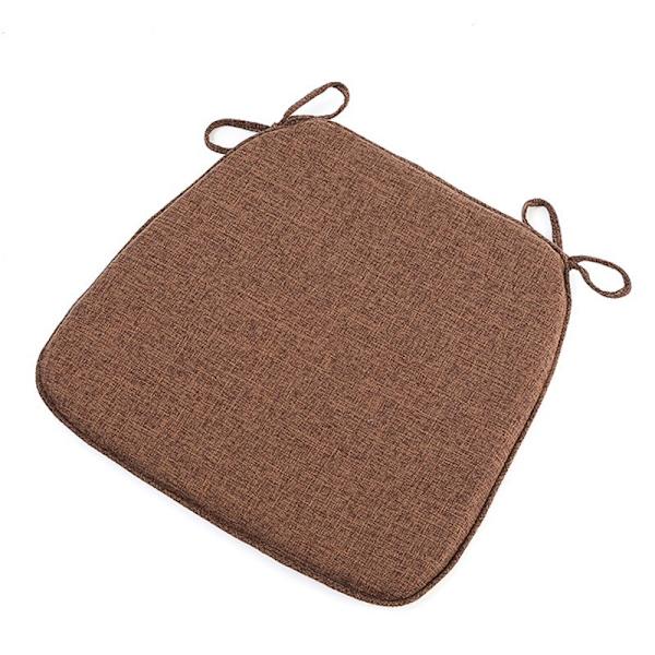 Sisätilojen tuolipehmusteet ruokailutuoleille, pehmeät ja mukavat teksturoidut muistivaahtokeittiötuolipehmusteet soljilla ja liukumattomalla pohjalla 45*42CM - Kahvi