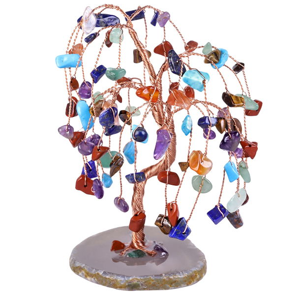 Crystal Willow Tree Desktop Dekorativ Hantverk Ornament-Färg