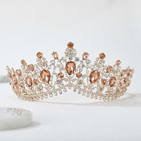 Bröllopskrona för kvinnor, prinsessdiadem med strass