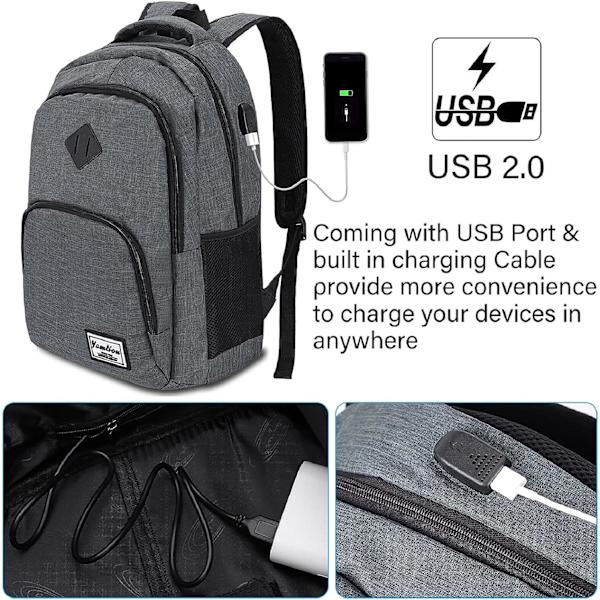 Tietokoneen reppu, vedenpitävä, liiketoimintaan sopiva reppu USB-latauksella