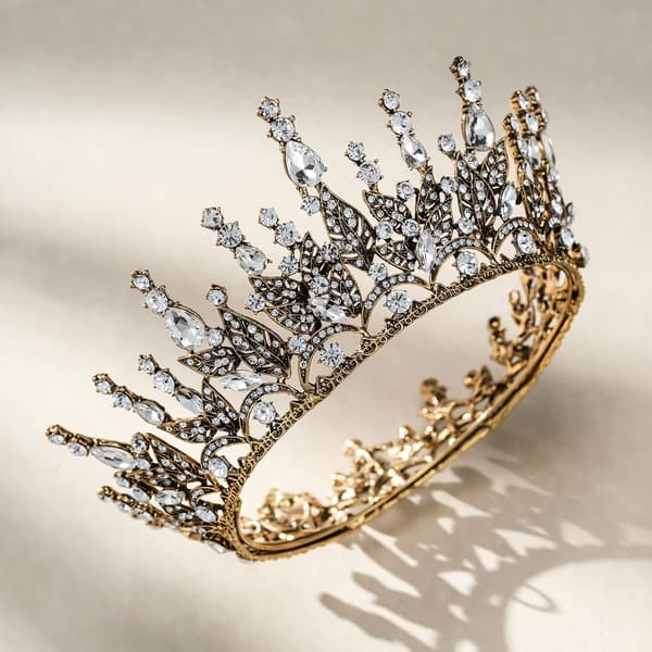 Dronningkrone for kvinner, brudekroner, gotisk tiara-hodeplagg