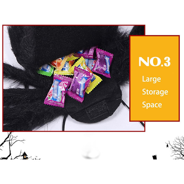 Halloween Voksen Edderkop Rygsæk Kostume Sort Farverig Edderkop Ma