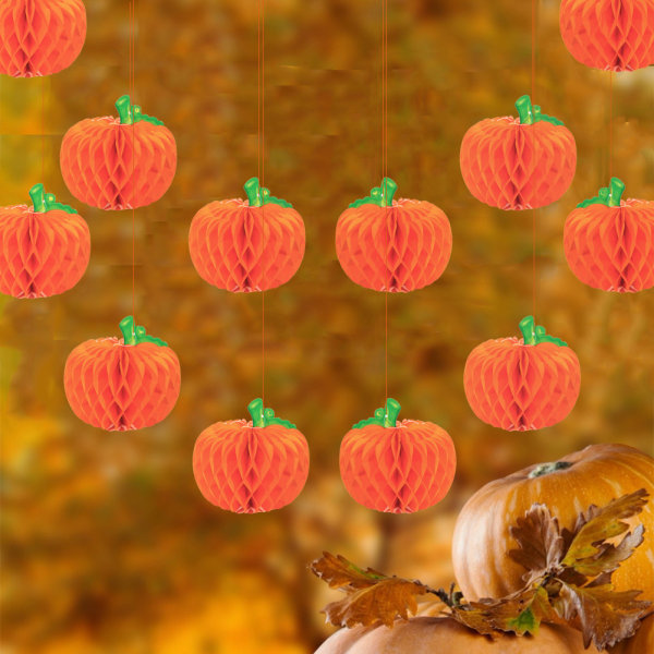 12 st Halloween pumpa lykta hängande dekoration