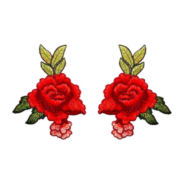 8 stk Blomsterbroderte lapper Sy på lapper Rose lapp