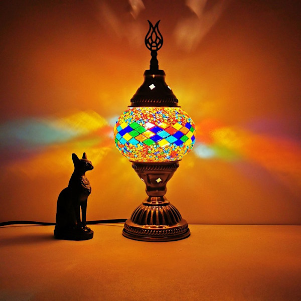 Turkiet Marocko Retro Romantisk Liten Bordlampa Sovrum Studie Café Restaurang Hotell Hemvist Dekorativ Lampa (Citron Gul)