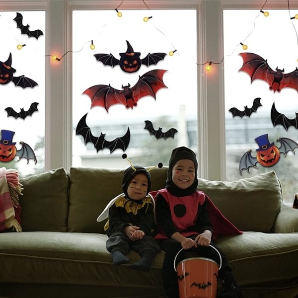Vanntett klistremerker for Halloween-vegg og vindusdekorasjoner, S