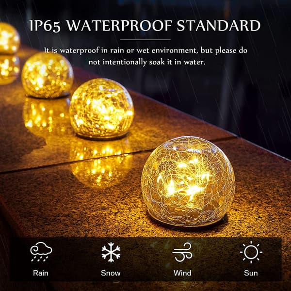 2 stk. Have Solarlamper Udendørs Dekorative Globe Lys Revnet