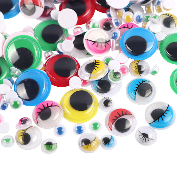 1500 stk. Wiggle Eyes Craft Kit Runde Plastklæbende Mærkater