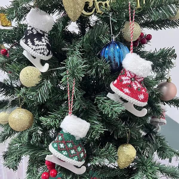 3 stk julepynt, julepynt ullstoff Christm