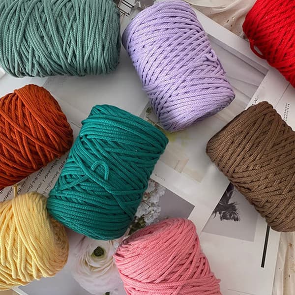 Macrame Reb 4mm Farverige Jeans - Macrame Garn 380 Reb - Syng
