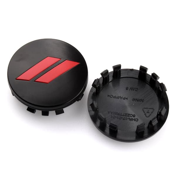 4x Matte Black Red Bilhjul Navkapsler for Challenger SRT