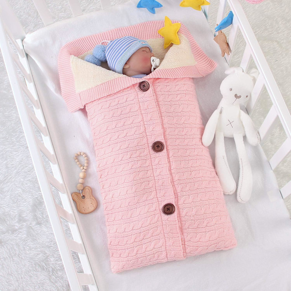 Vinter Baby Sovepose Strikket Bomull Unisex Jente Gutt Sove