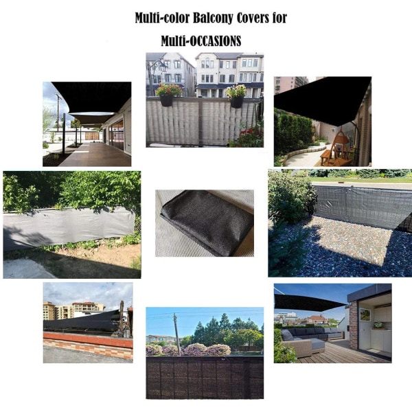 Balkong Privacy Screen Staket Presenning, 3x16ft, UV-skydd Sc