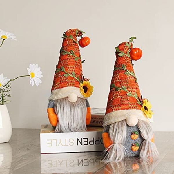 2 stk Solsikkeblomst Ansiktsløs Pygmedukke Vindu Display Dekorat