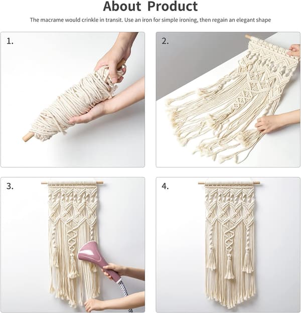 Macrame väggbonad Boho Home Chic Bohemian Geo Woven Art Boho