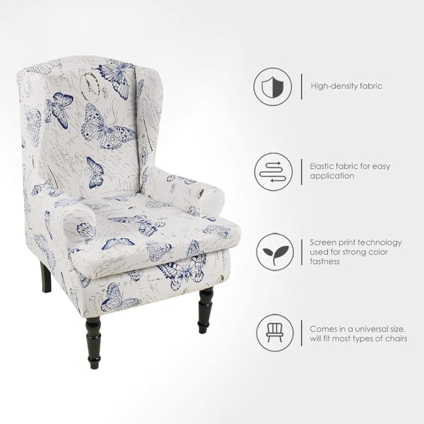 Wingback-fåtöljöverdrag Stretch Spandex Wingback-fåtöljöverdrag Soffa