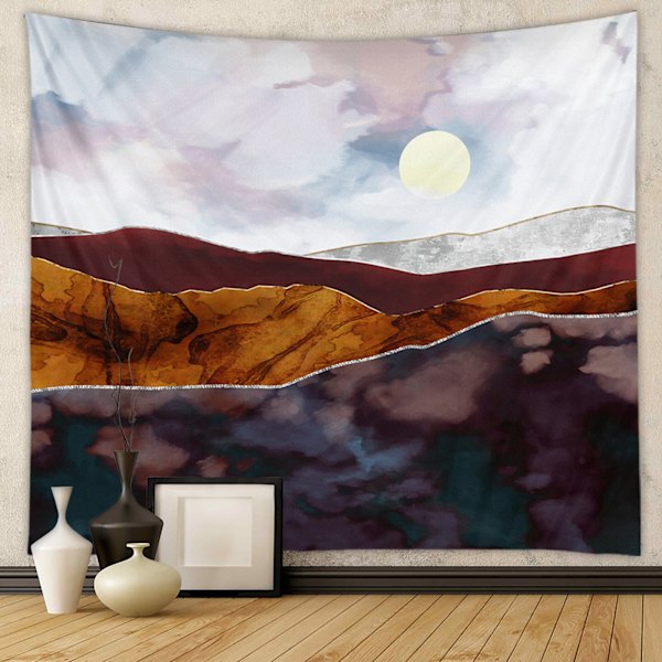 Auringonlaskun metsämaisema -seinätekstiili, kodinsisustus (HC-M28) 130*150cm