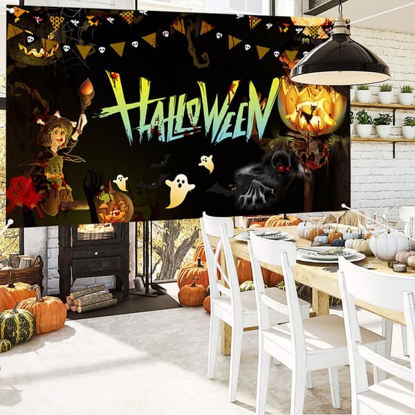 Halloween-gobelin, der lyser i mørket, psykedelisk spøgelse