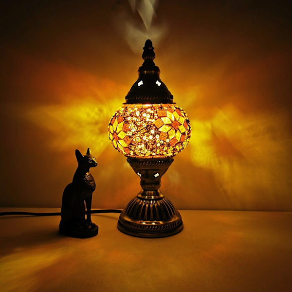 Tyrkia Marokko Retro Romantisk Liten Bordlampe Soverom Studie Kafé Restaurant Hotell Hjemmeboende Dekorativ Lampe (Sjokolade)