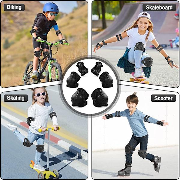 Barn skyddsutrustning set knäskydd för barn 3-14 år (6PCS) Basket color