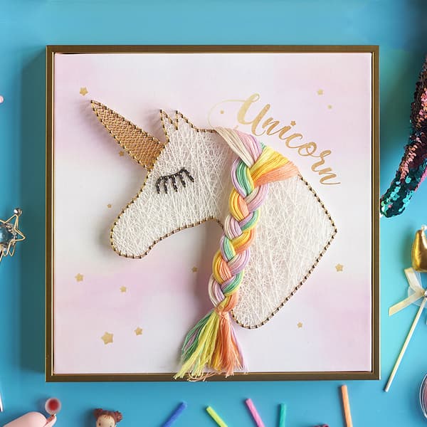 Enhjørning Håndværk - String Art Kit til Piger med Lys Håndværkssæt