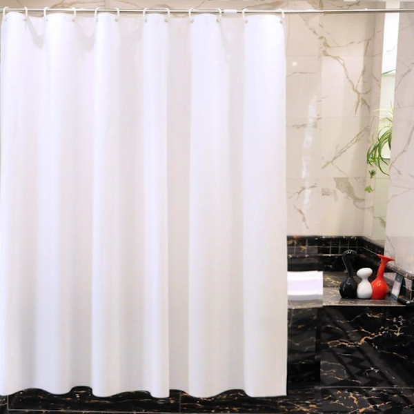 Duschdraperi i polyester 180 x 200 cm Vit
