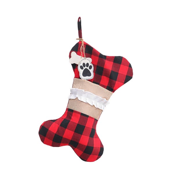 Juledekorasjoner Bone Plaid Lin Stocking Jule Strømpe