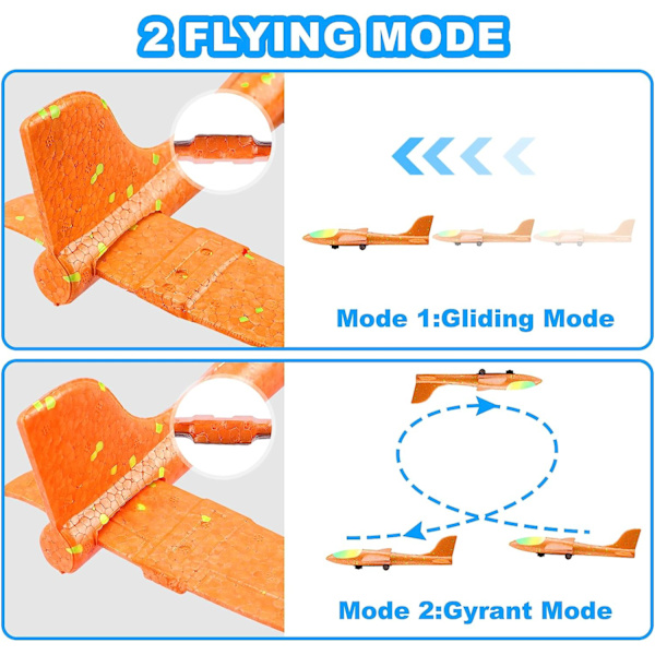 3-pack flygplansleksaker, 2 flygmod LED-skumglidflygplan
