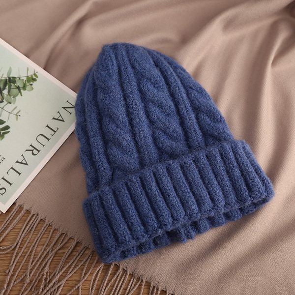 Barnmössa i ull höst och vinter dag mode röd twist stickad