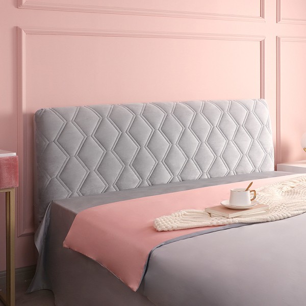 Huvudgavelskydd i sammet för dubbelsäng, queen size, full size