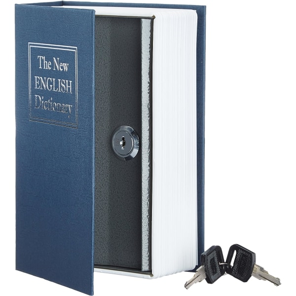 Bokformat kassaskåp - Nyckellåssystem, blått, storlek: 24*16*5,5