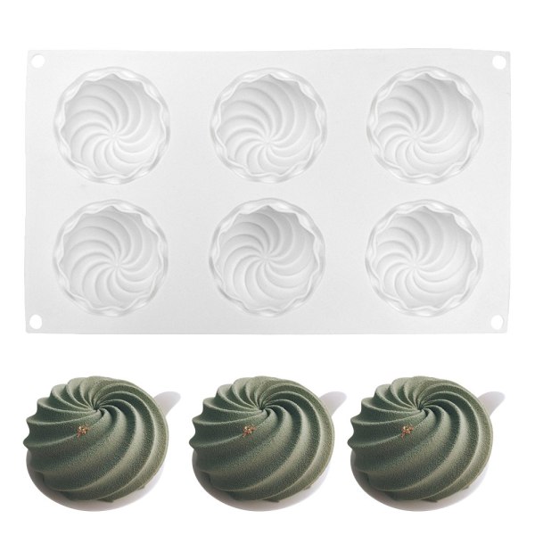 Mousse spiral cake mold 6 circle rotating silicone mold DIY choc