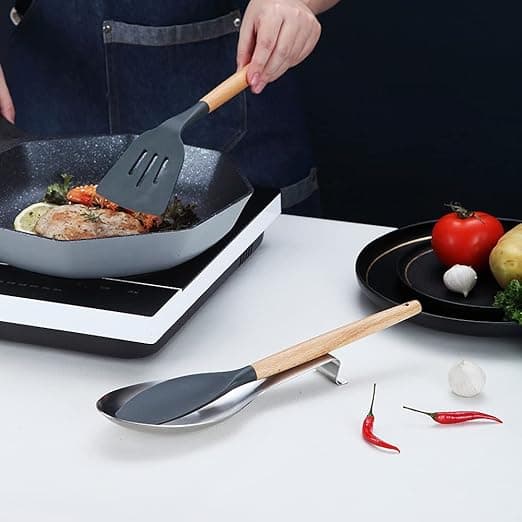 Mat Sølvske Hvile, (1PC-9.5 Tommer) Rustfrit Stål Ske H