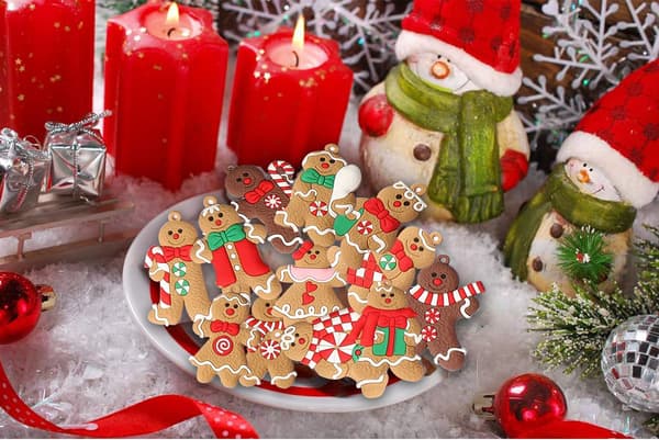 12 pepparkaksgubbe-prydnader för julgran