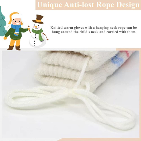 Vinterhansker for barn Unisex varme strikkede snøfnuggvotter med N