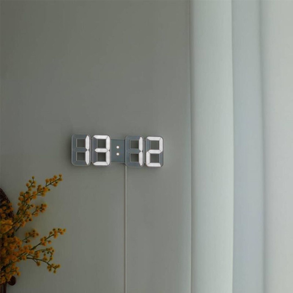 1-pakke 3D Stereo LED-klokke Alarmklokke Elektronisk klokke Termometer
