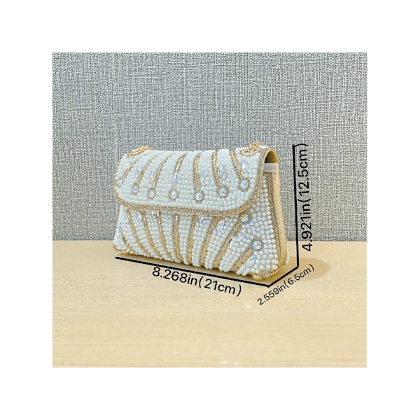 Naisten clutch-laukku kiiltävillä strasseilla häihin, juhliin, iltaan, olkalaukku ketjulla Silver