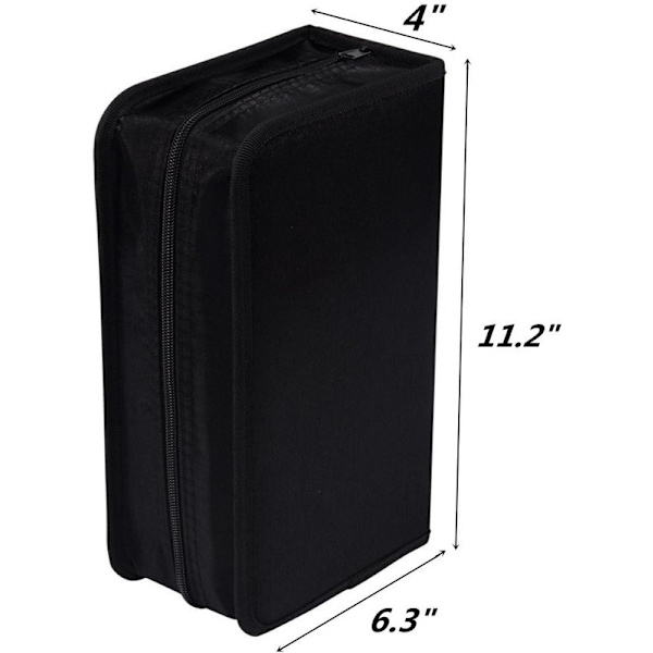 CD/DVD-etuiholder, 128 kapacitet CD VCD mediemappe, opbevaring, holder, hæfte, arrangør - sort