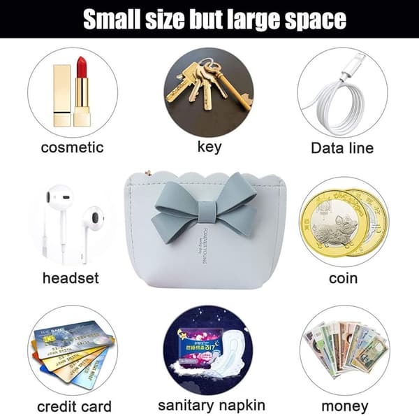 PU Läder Plånbok 1PCS Mini Liten Läder Plånbok för Kvinnor Bowkn