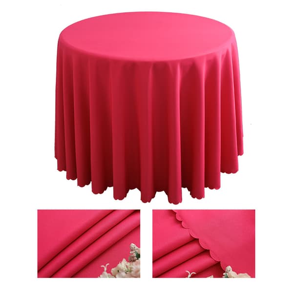 Rund polyesterduk, maskintvättbar - Rosa 240cm