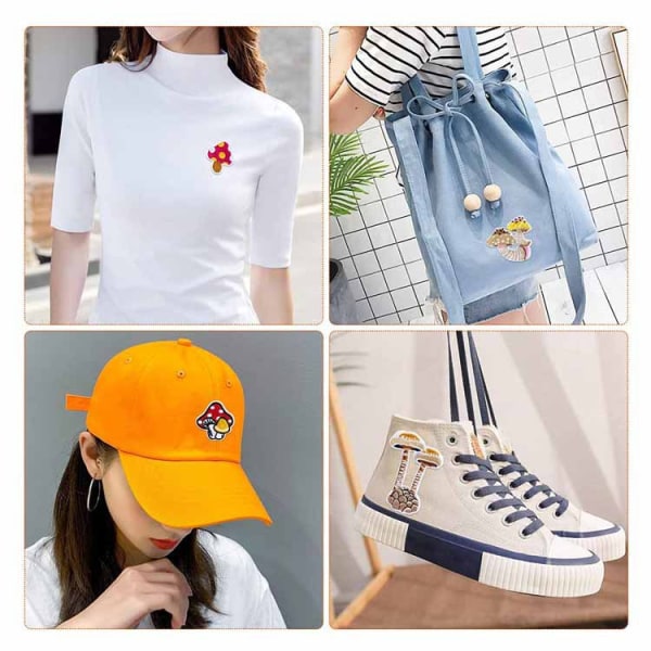 20 stk. Cartoon Svampe Broderi Patch Svampe Grant Embro