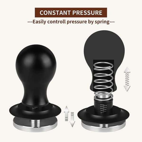 Espresso Tamper 51mm, Rustfrit Stål Kaffe Press, Fjederbelastet