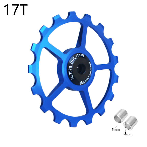 Växelhjul i aluminiumlegering för cykel, 10-17T, för mountainbike, hjul, lageruppsättning, reservdelar - blå 17T